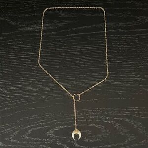 Gold Crescent Moon Pendant Necklace